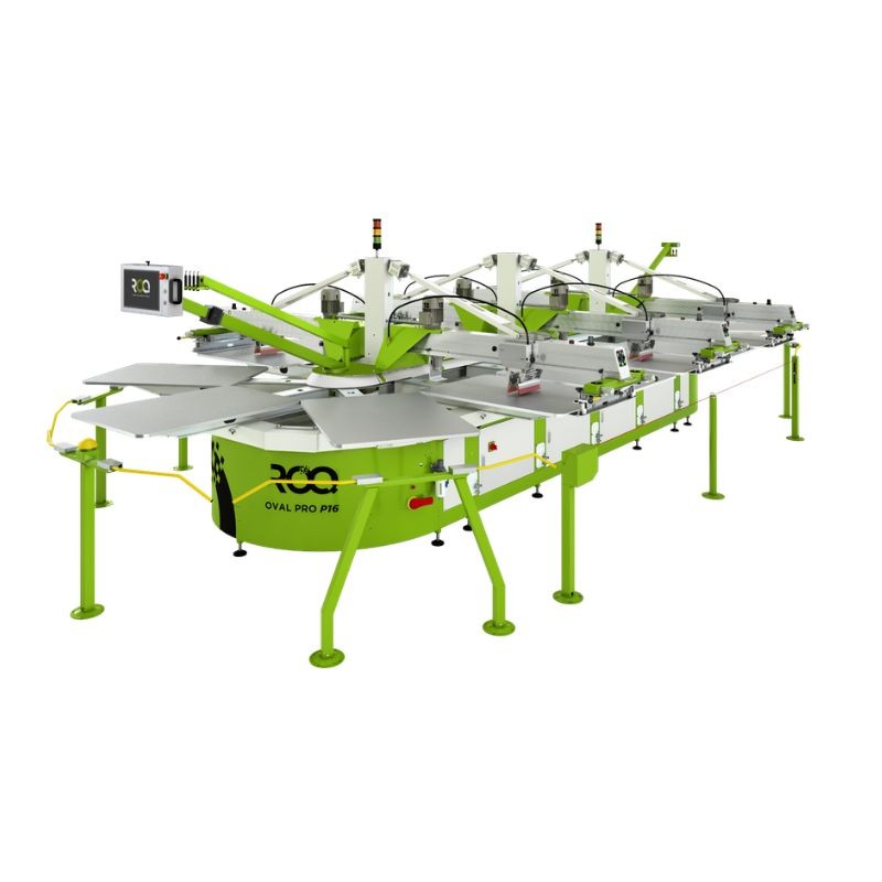 ROQ Oval Pro high-performance industrial screen printing carousel