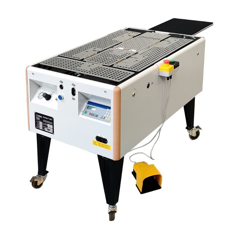 Speedy-T garment folding machine in textile workshop