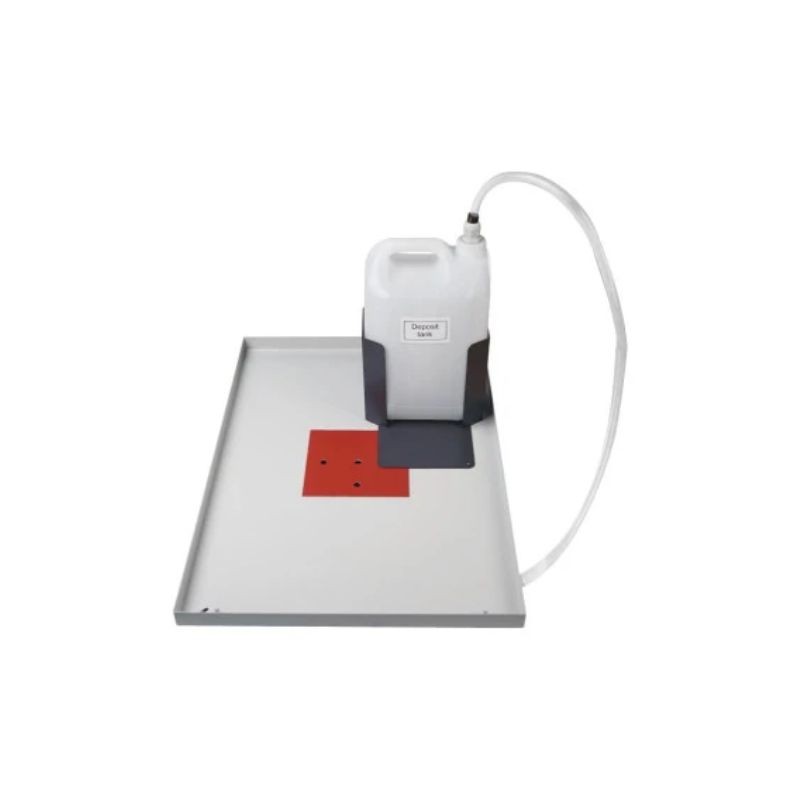 DTG pretreatment liquid collection system with tank and drain hose